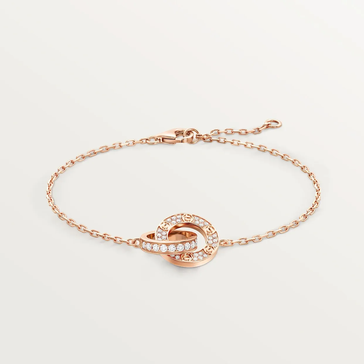 LOVE bracelet, on chain, paved