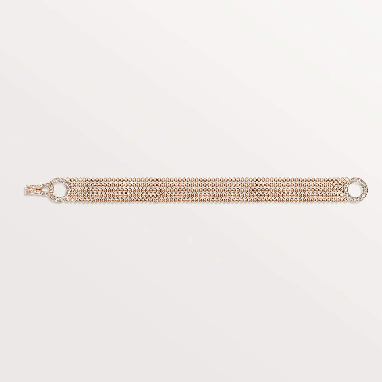 Agrafe bracelet, small model, semi-paved