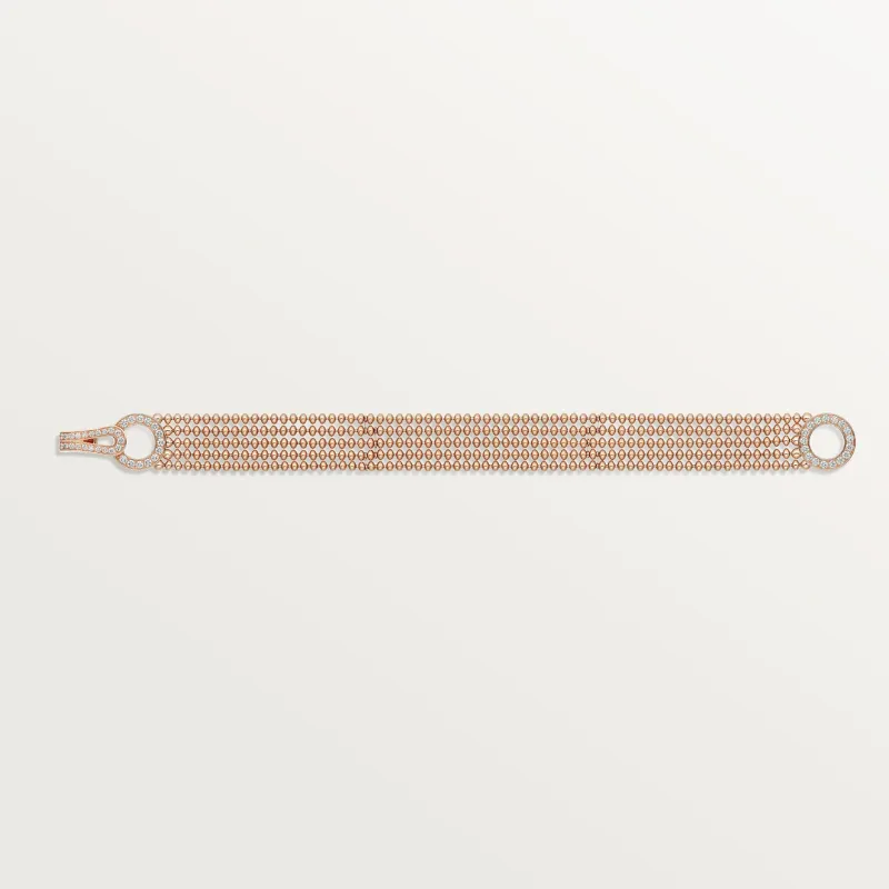 Agrafe bracelet, small model, semi-paved