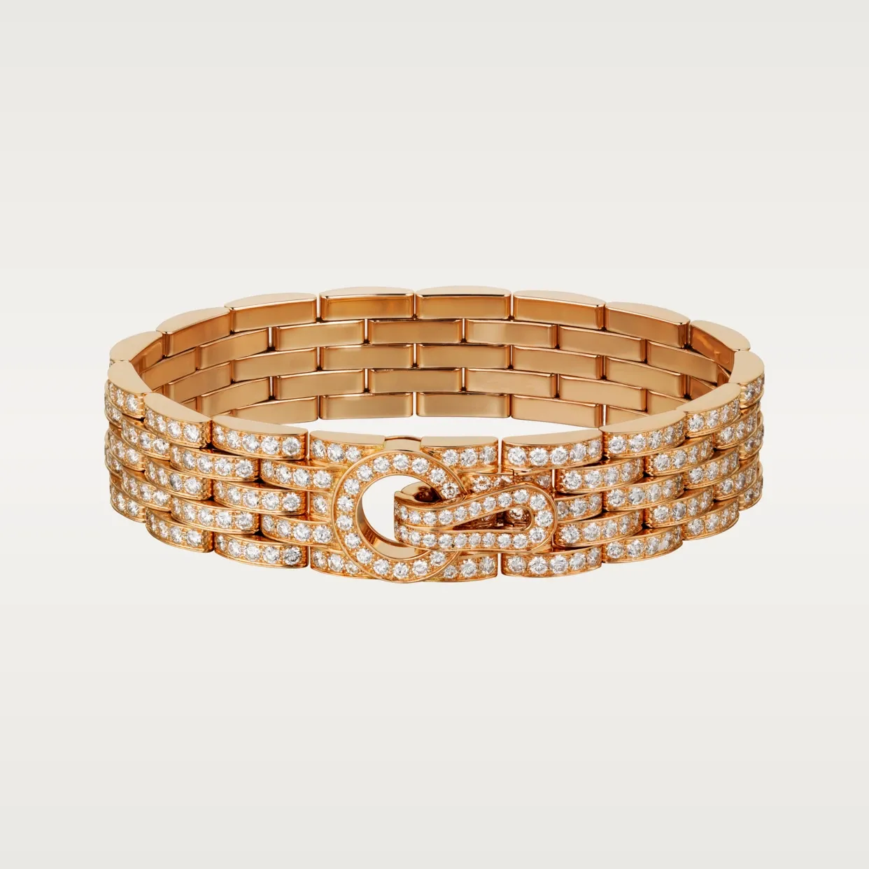Agrafe bracelet, paved