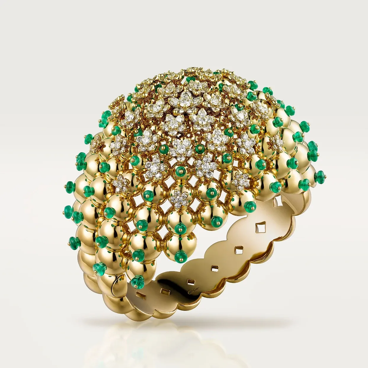 Cactus de Cartier bracelet, emerald beads, diamonds