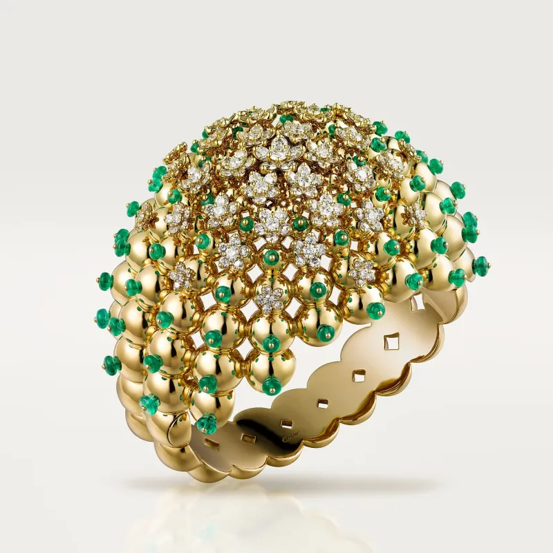 Cactus de Cartier bracelet, emerald beads, diamonds