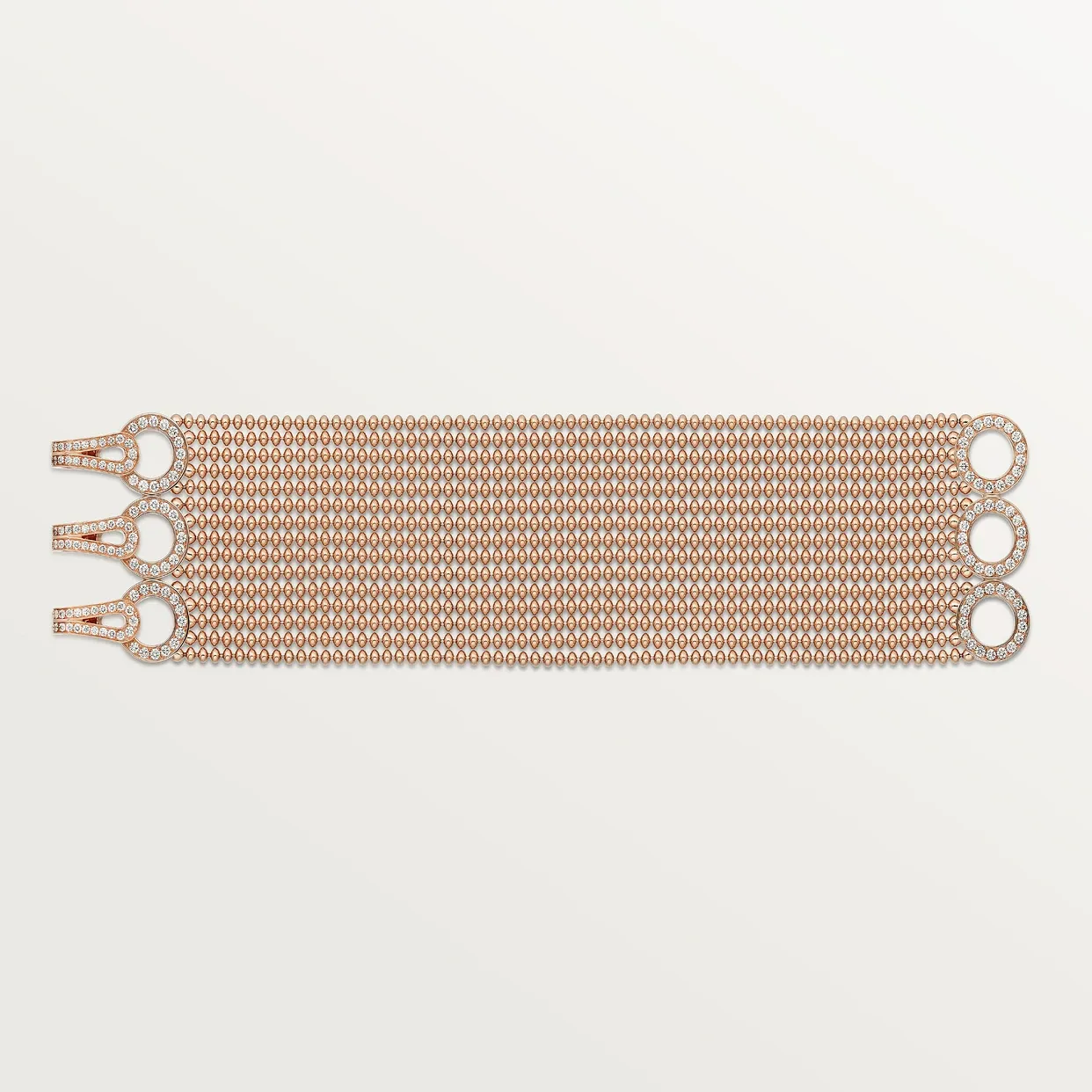 Agrafe bracelet, medium model, semi-paved