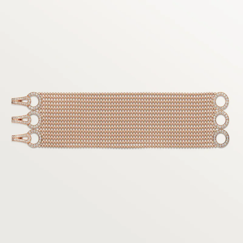 Agrafe bracelet, medium model, semi-paved