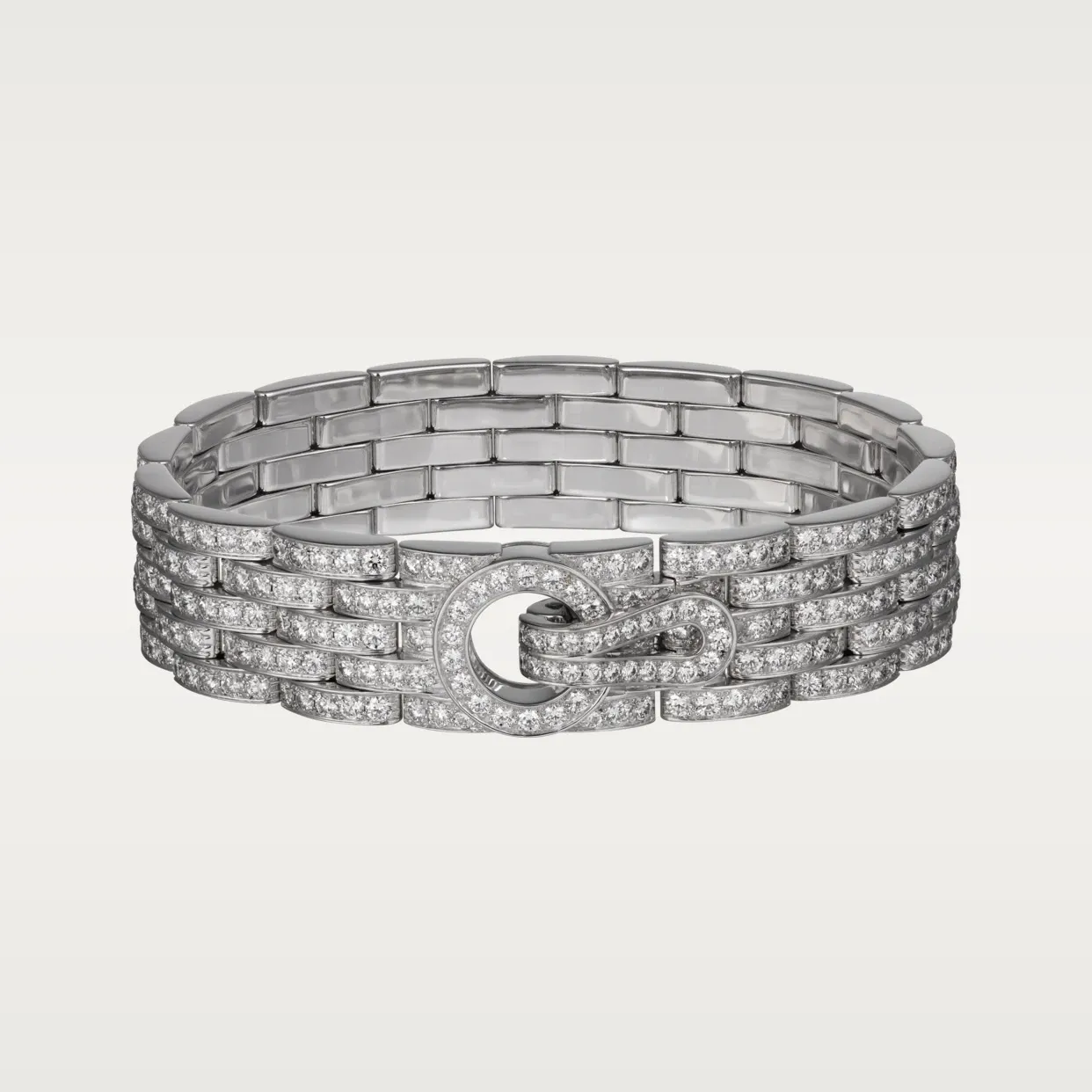 Agrafe bracelet, paved