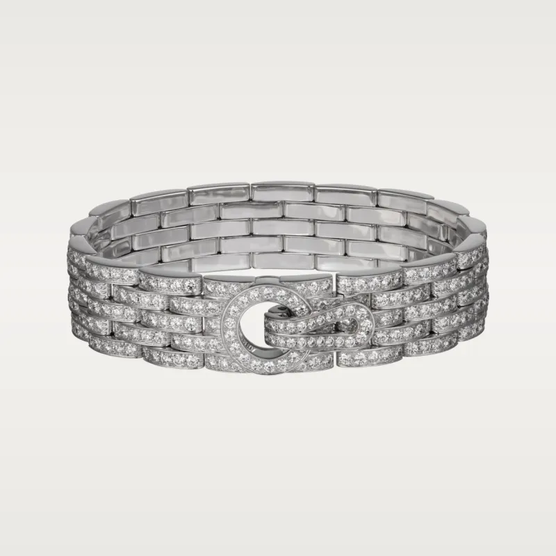 Agrafe bracelet, paved