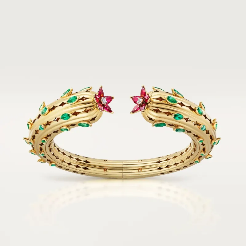 Cactus de Cartier bracelet, emeralds, 2 diamonds
