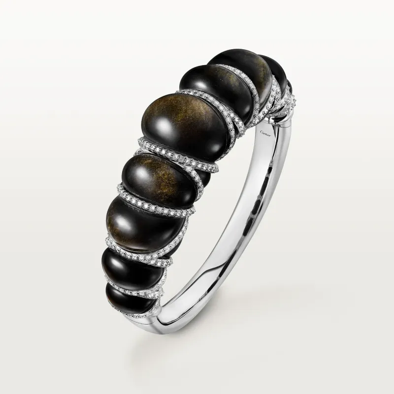 Cartier Libre Tressage bracelet, obsidian, diamonds