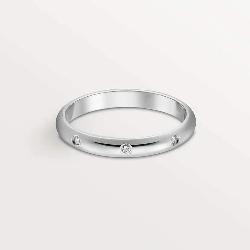 1895 wedding ring, width 2.6 mm, 3 diamonds