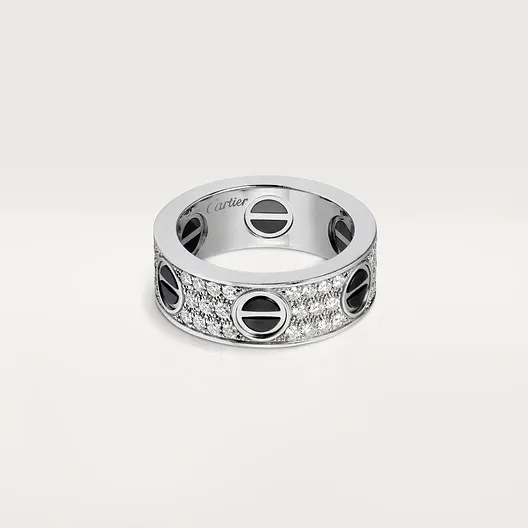 LOVE ring, classic model, paved, ceramic
