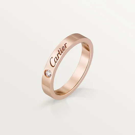 C de Cartier wedding ring, width 3 mm, 1 diamond