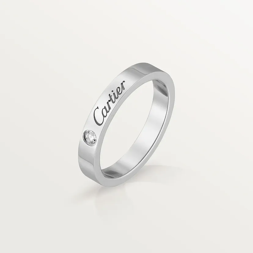C de Cartier wedding ring, width 3 mm, 1 diamond