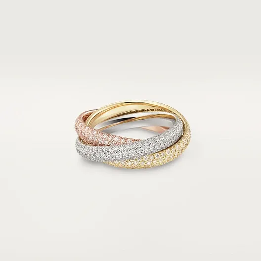 Trinity ring, classic model, paved