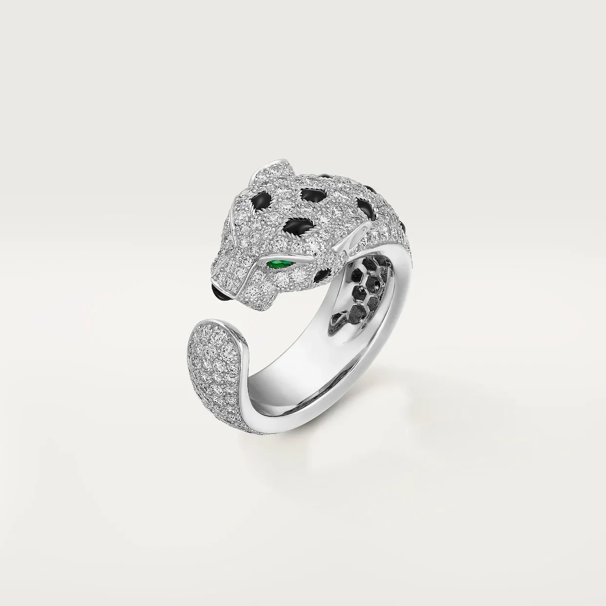 Panthère de Cartier ring, medium model, semi-paved