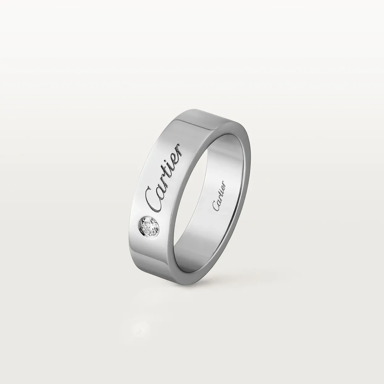 C de Cartier wedding ring, width 5 mm, 1 diamond