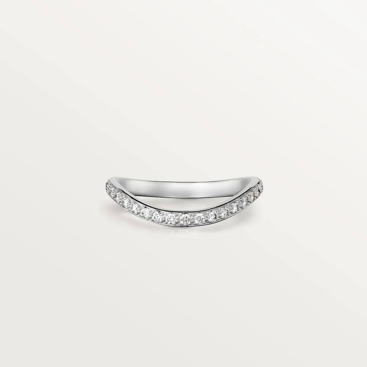 Trinity Ruban wedding ring, width 2 mm, paved