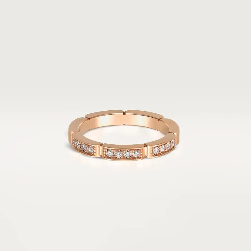 Maillon Panthère wedding ring, semi-paved