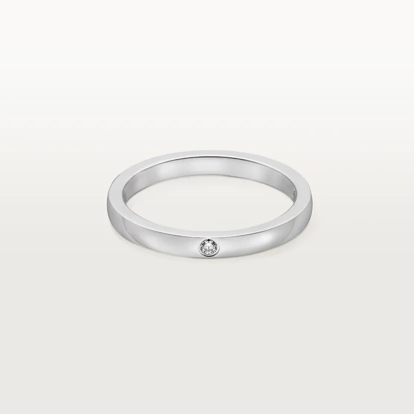 Ballerine wedding ring, width 2.1 mm, 1 diamond