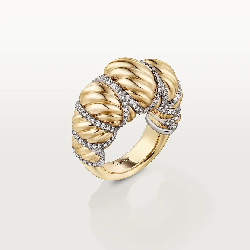 Cartier Libre Tressage ring, diamonds