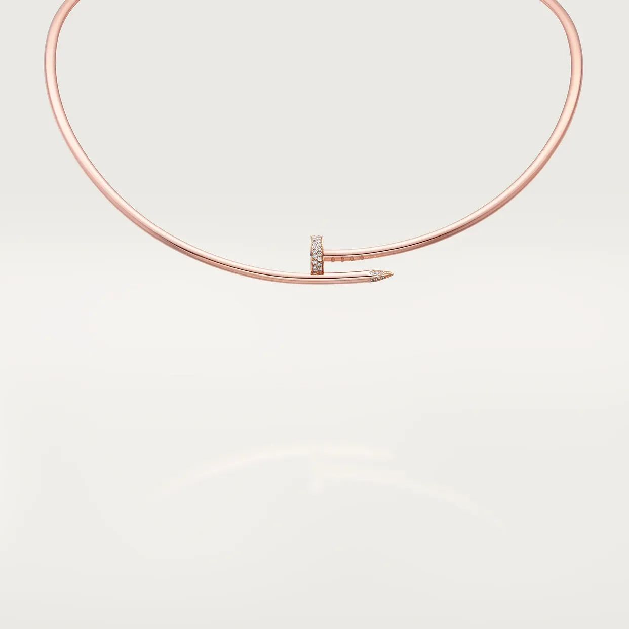 Juste un Clou torque necklace, small model, diamonds