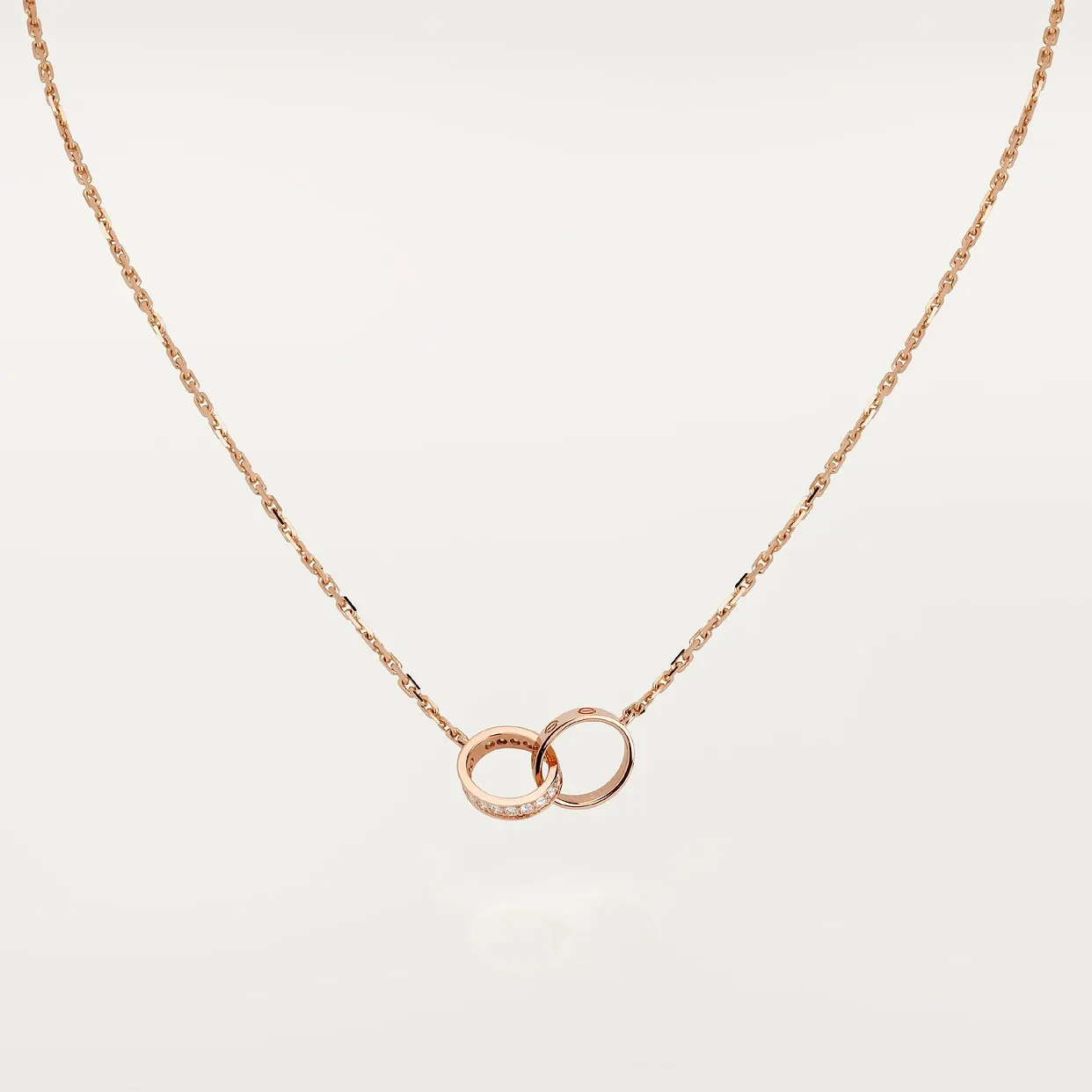LOVE pendant, half-paved