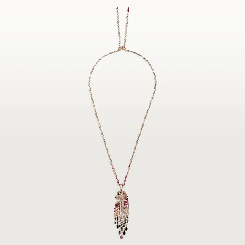 Panthère de Cartier long necklace, rubellite, large model, paved