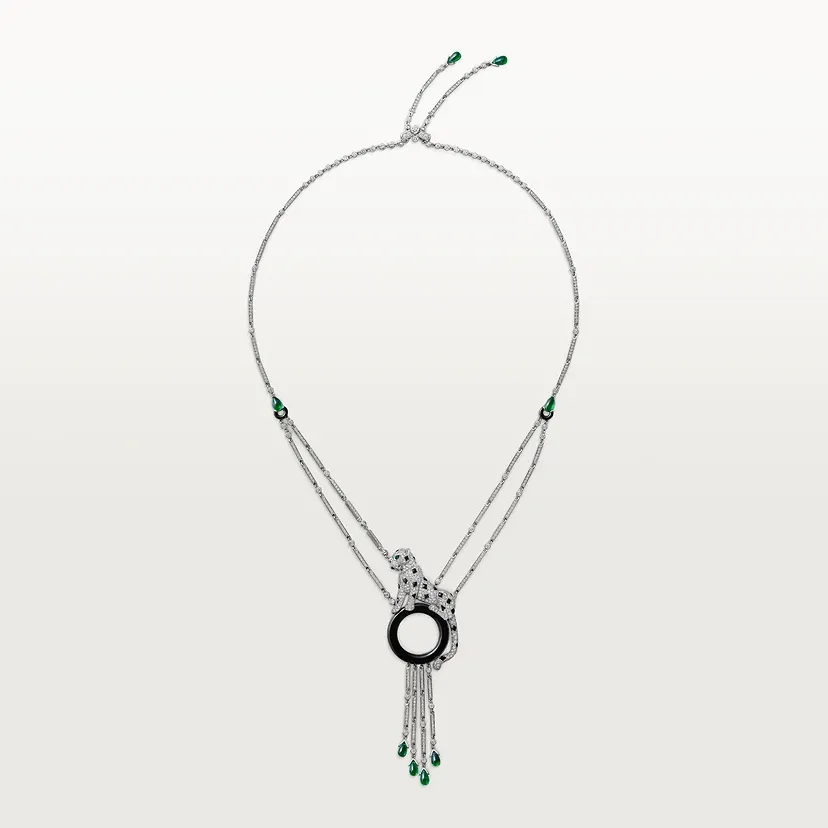 Panthère de Cartier necklace, emerald, paved
