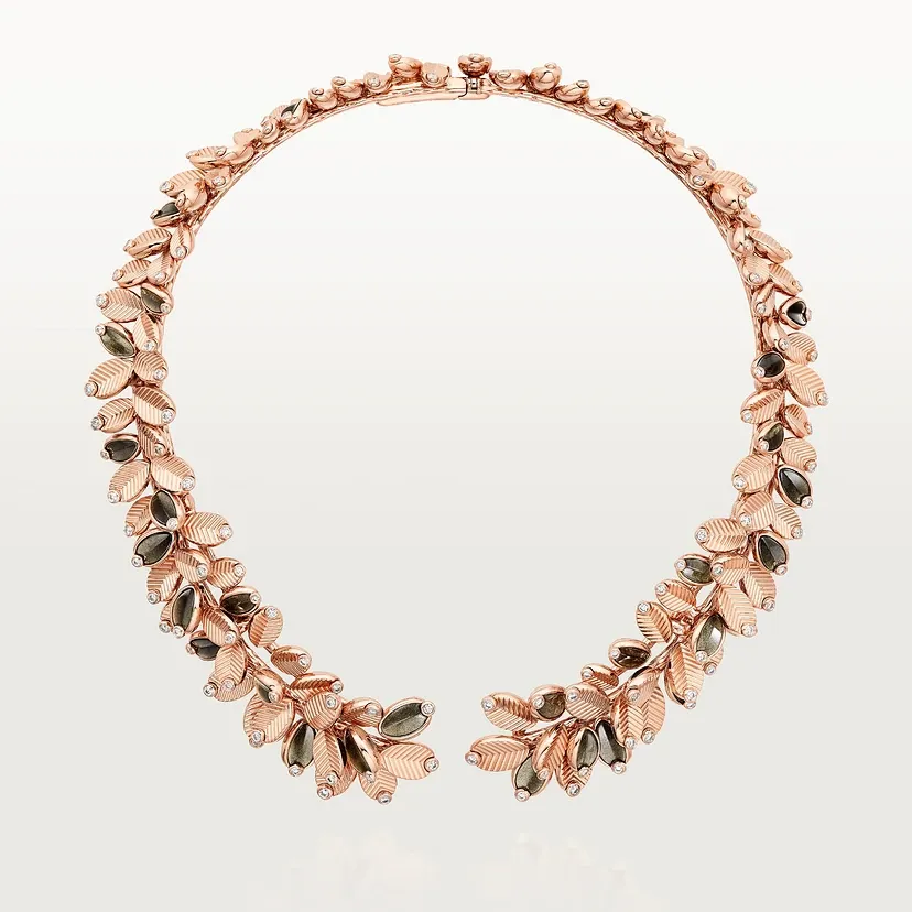 Grain de Café necklace, obsidian, semi-paved