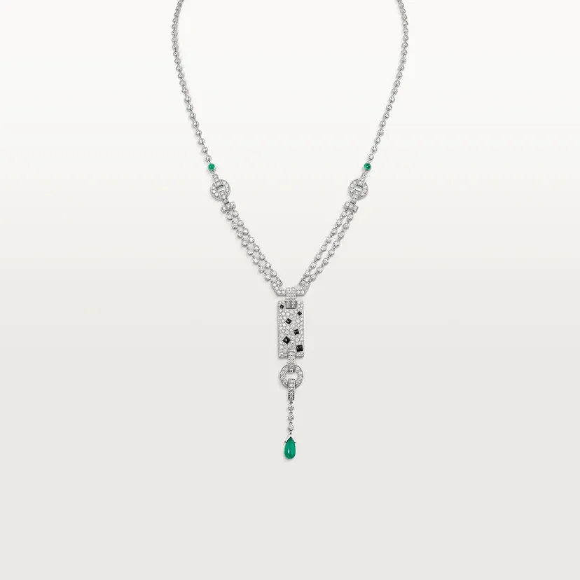 Panthère de Cartier necklace, emerald, paved
