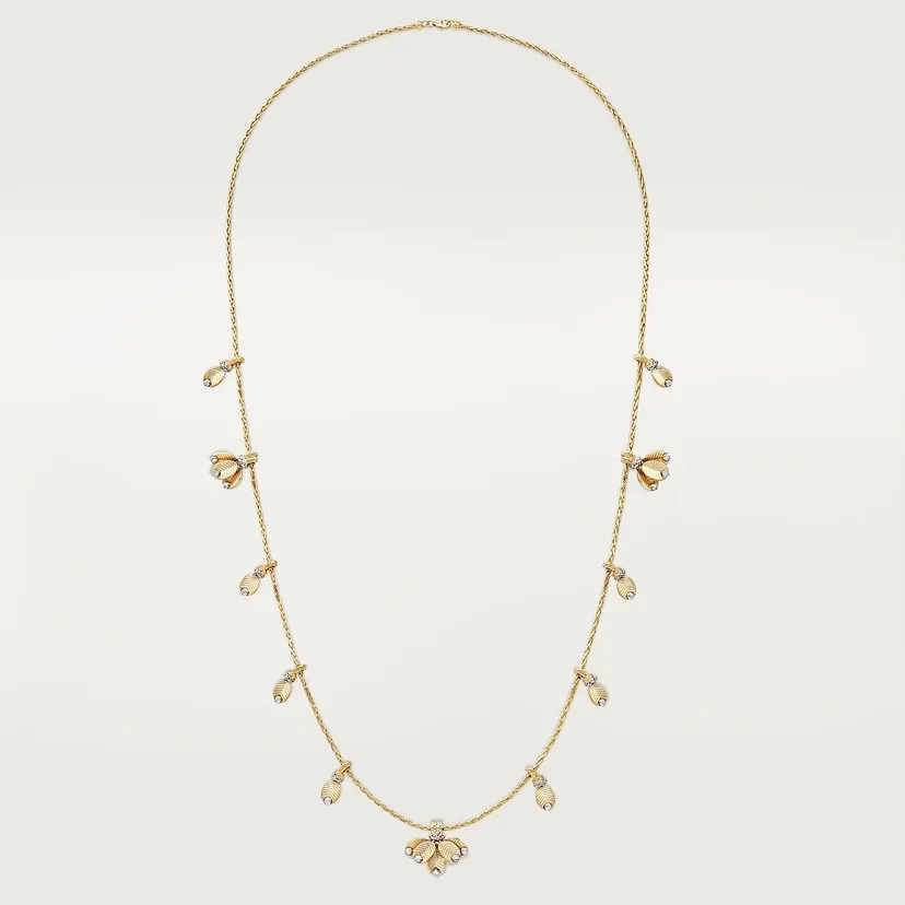 Grain de Café long necklace, diamonds