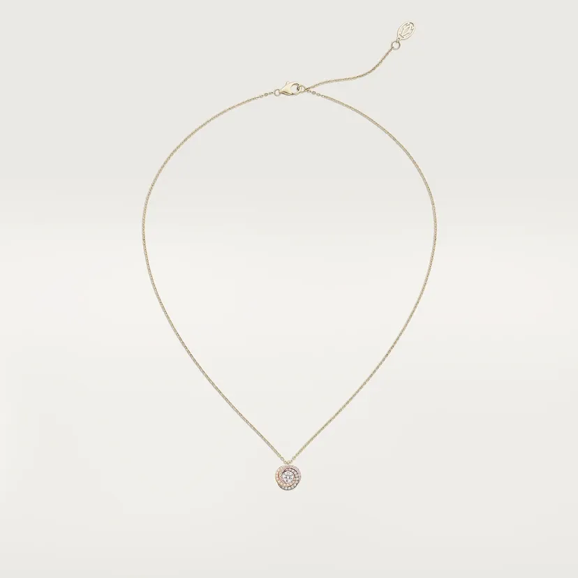 Trinity pendant, brilliant-cut diamond, paved