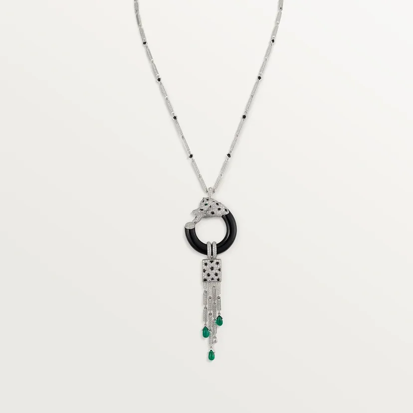 Panthère de Cartier necklace, emerald, paved