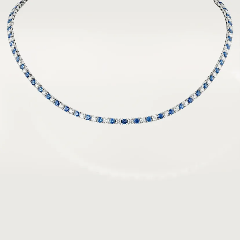 Essential Lines necklace, brilliant-cut sapphires and diamonds