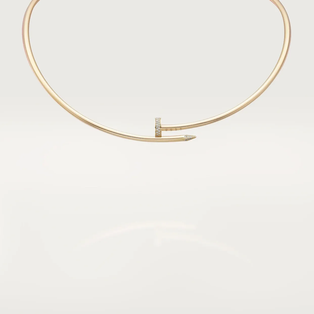 Juste un Clou torque necklace, small model, diamonds