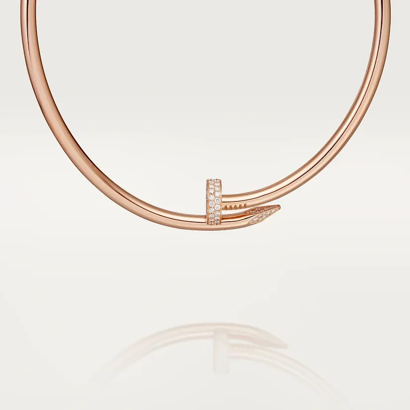 Juste un Clou torque necklace, extra-large model, diamonds