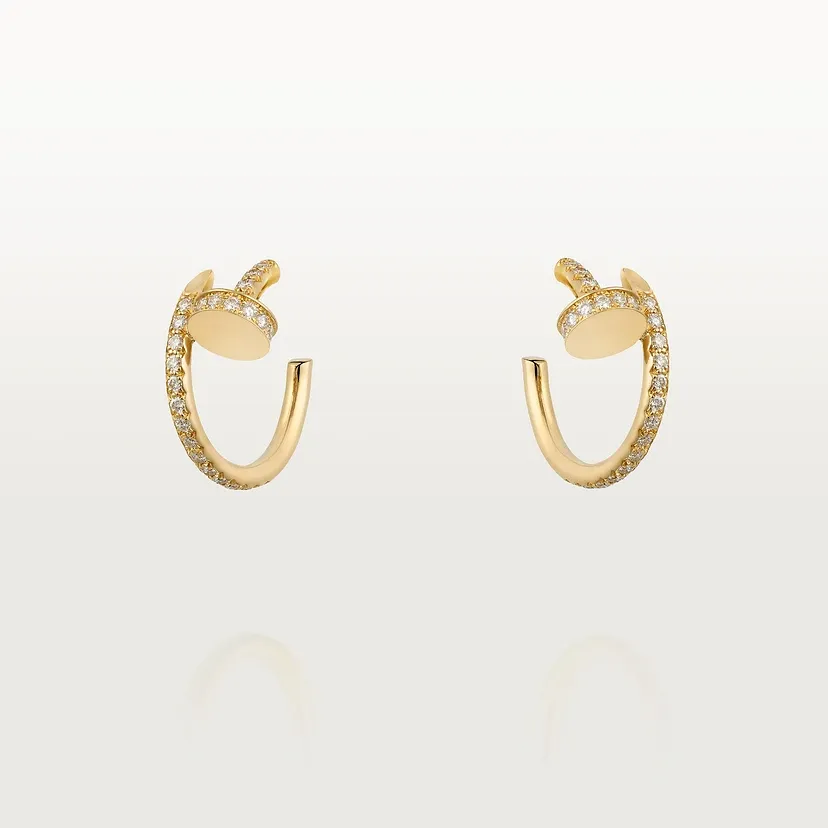 Juste un Clou hoop earrings, small model, paved