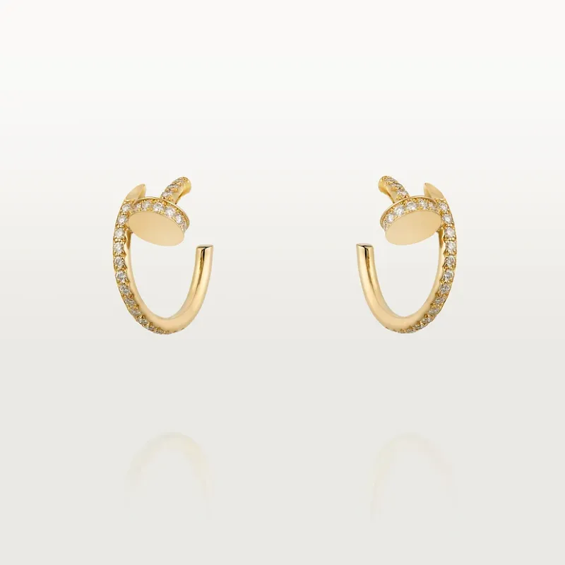 Juste un Clou hoop earrings, small model, paved