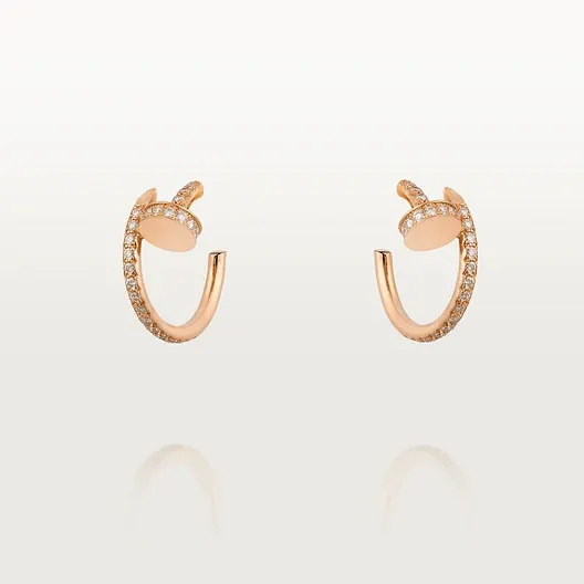 Juste un Clou hoop earrings, small model, paved