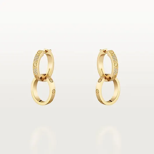 LOVE earrings, transformable, semi-paved