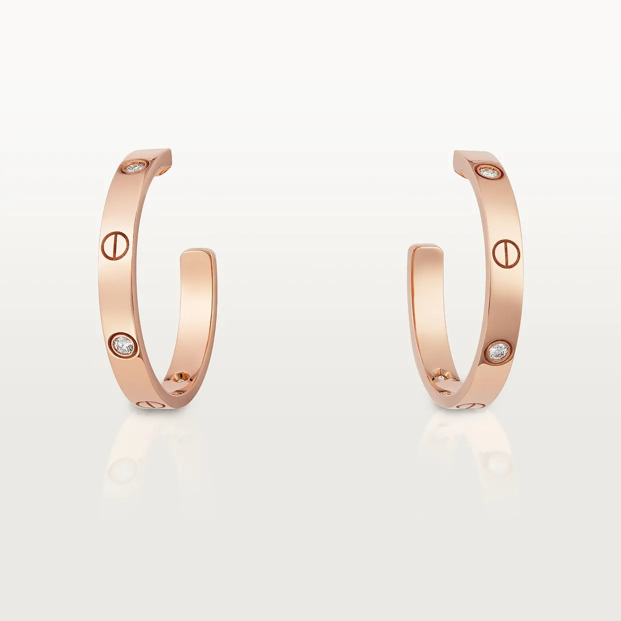 LOVE hoop earrings, medium model, 6 diamonds
