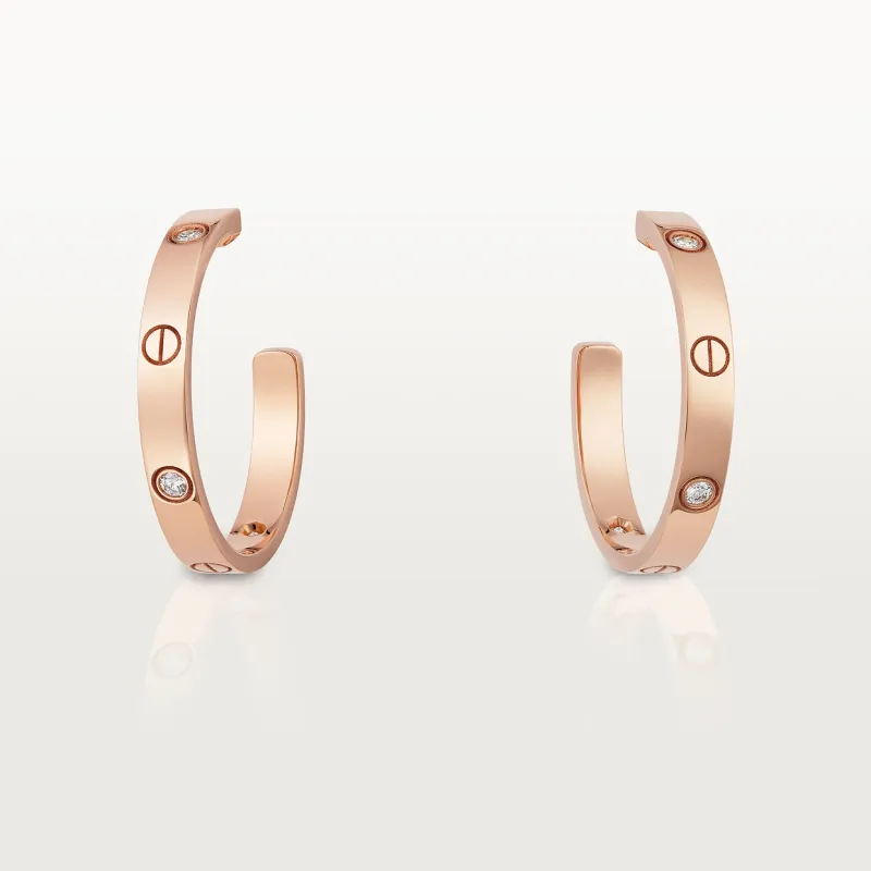 LOVE hoop earrings, medium model, 6 diamonds
