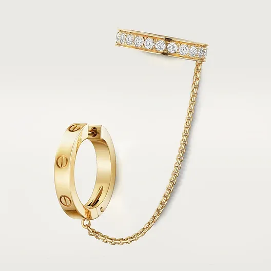 LOVE single earring, semi-paved