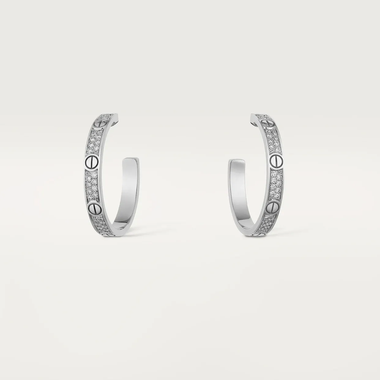 LOVE hoop earrings, medium model, paved