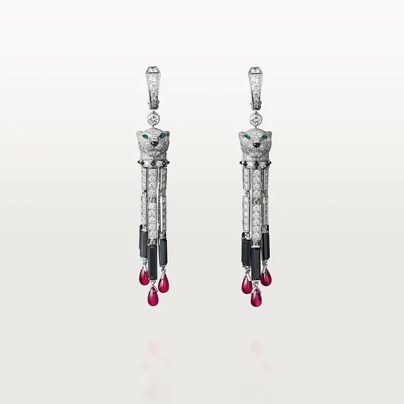 Panthère de Cartier earrings, ruby, large model, paved