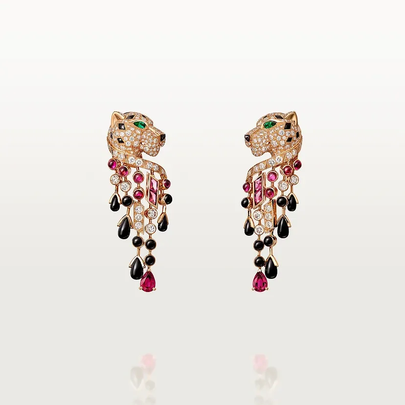 Panthère de Cartier earrings, rubellite, large model, paved