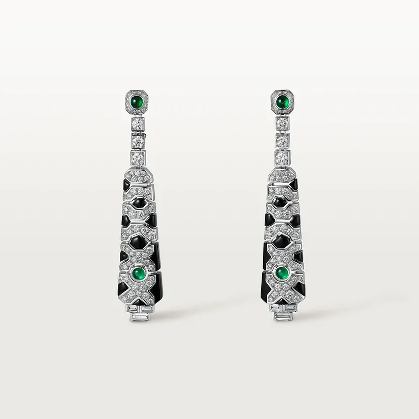 Panthère de Cartier earrings, emerald, paved