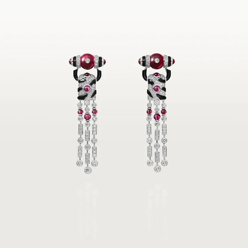 Beautés du Monde earrings, rubellite, paved