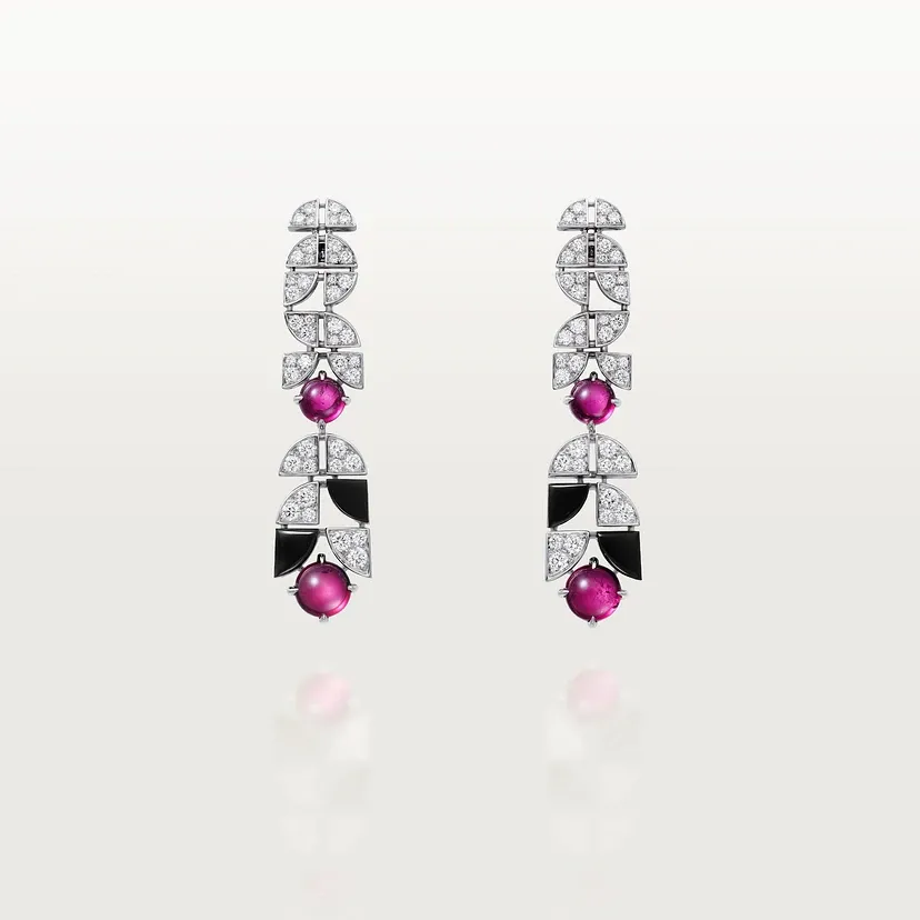 Beautés du Monde earrings, rubellite, paved