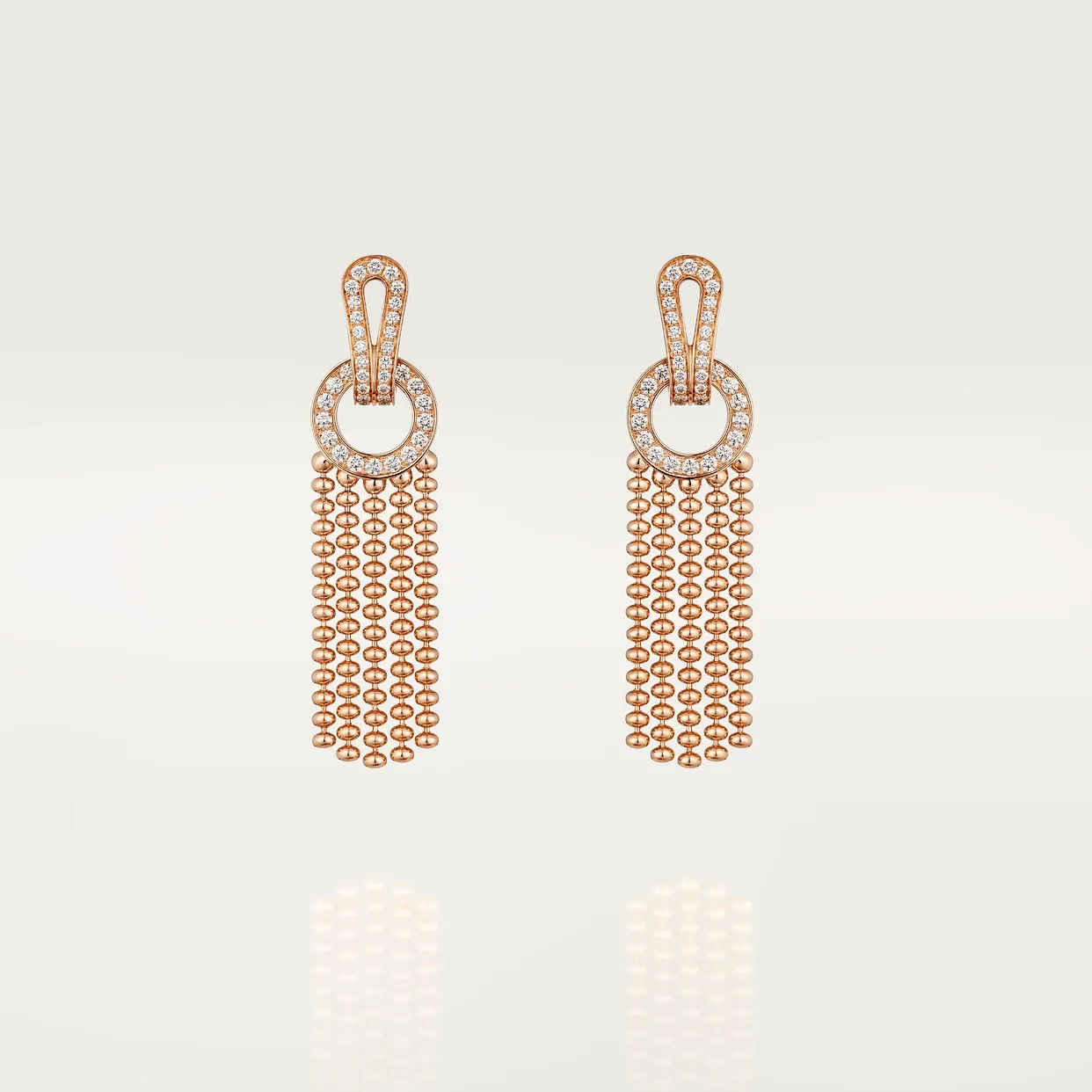 Agrafe earrings, semi-paved
