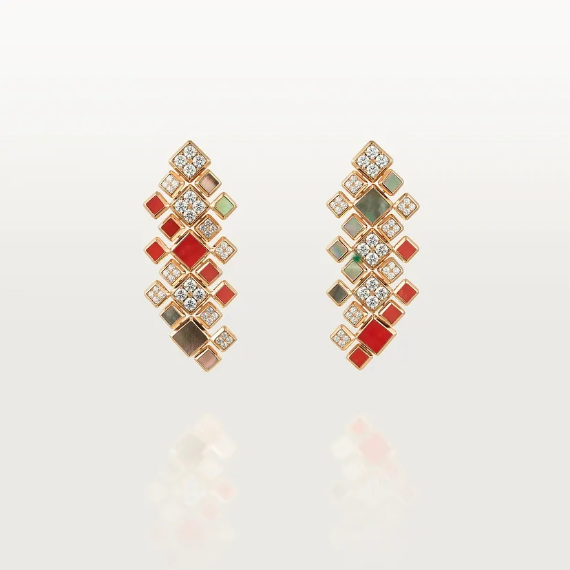 [Sur]naturel earrings, coral, paved